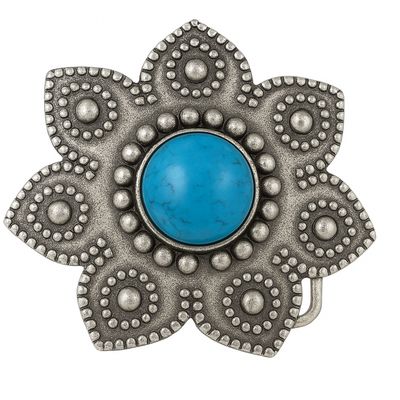 Fibbia a piastra irregolare con castone