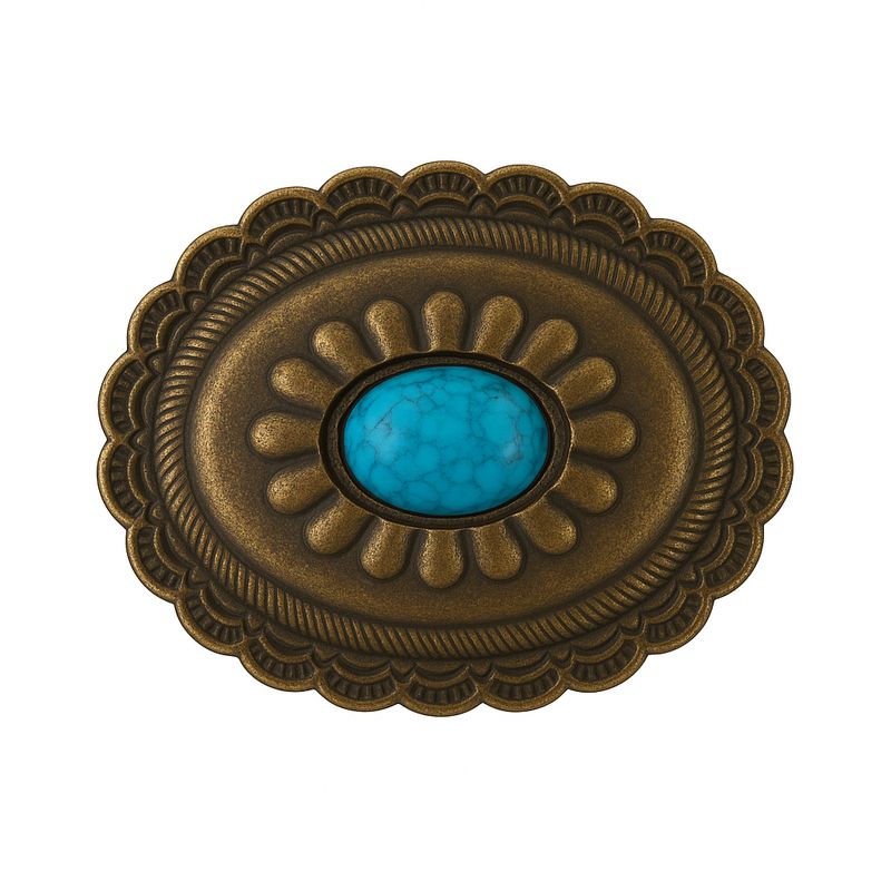 Fibbia a piastra con castone 40 mm