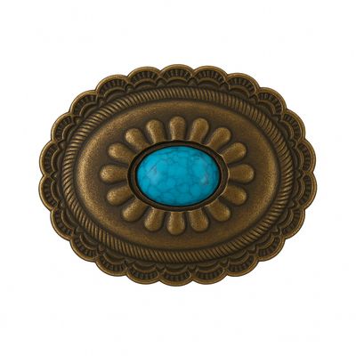 Fibbia a piastra con castone 40 mm