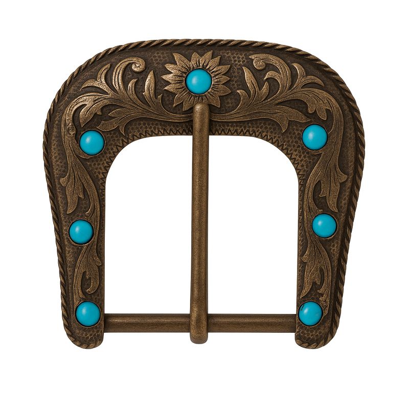 Fibbia con castoni turchesi o rossi