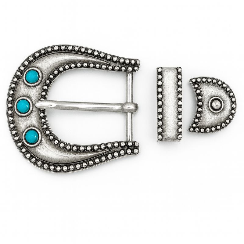 Fibbia con puntale e castoni Fibbia con puntale e castoni