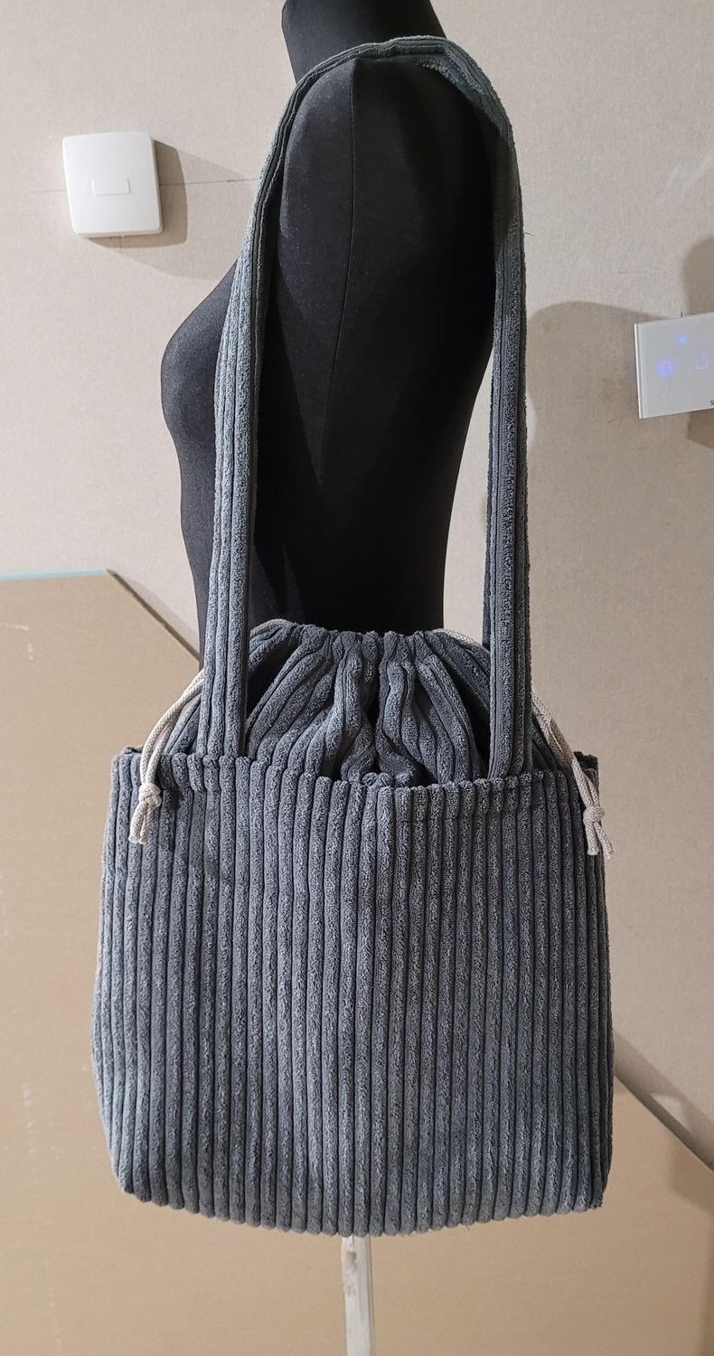 Torba sztruksowa szara