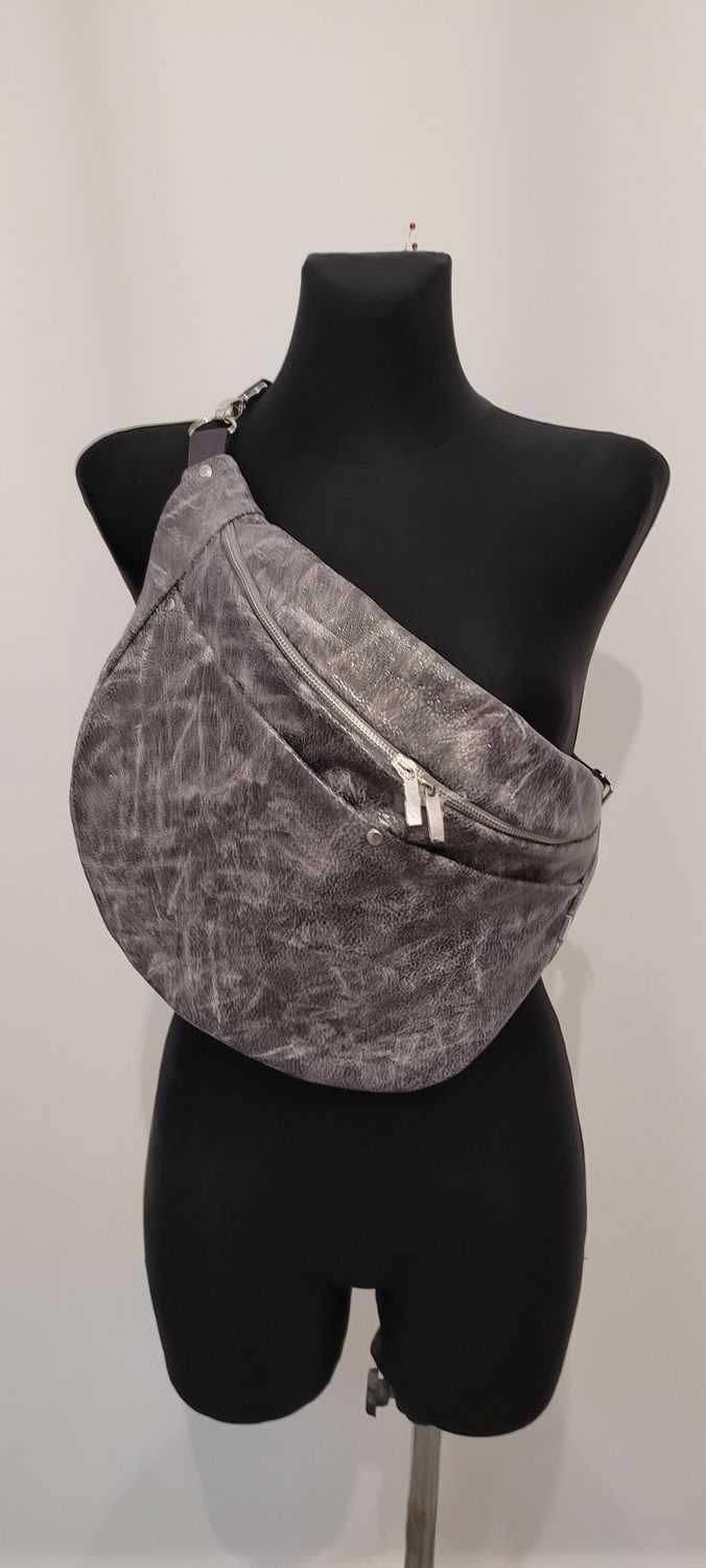 Nerka ze skóry naturalnej jasno szara