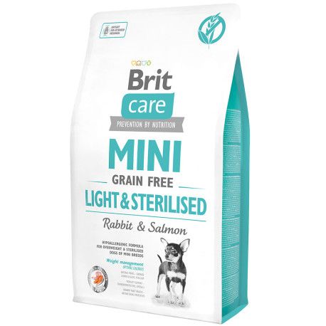 Brit care Mini grain free Light & Sterilised (Conejo y Salmón) 2Kg