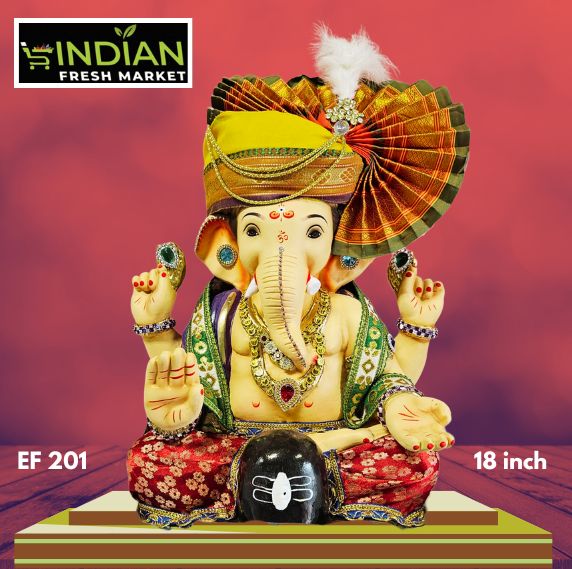 EF 201 - 18 Inch - Eco Friendly Shivling Ganesha Cloth + Diamond Work
