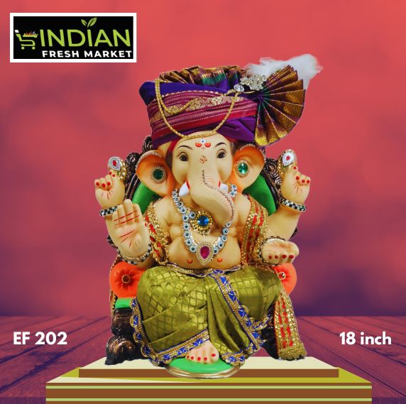 EF 202 - 18 Inch - Eco Friendly Ganesha Cloth + Diamond Work