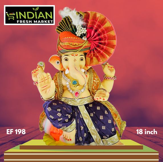 EF 198 - 18 Inch - Eco Friendly Shankh Ganesha Cloth + Diamond Work