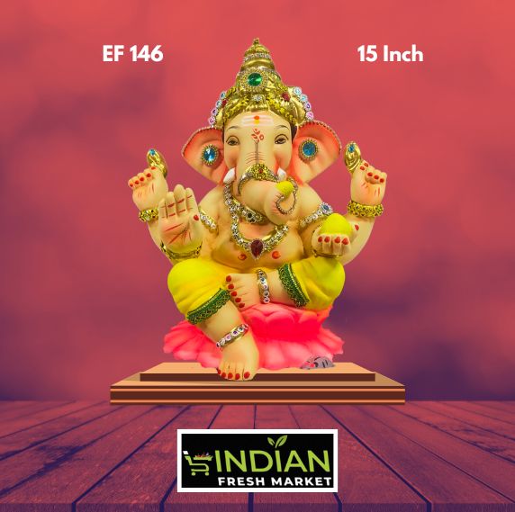 EF 146 - 15 Inch - Eco Friendly Lotus Ganesha Diamond Work