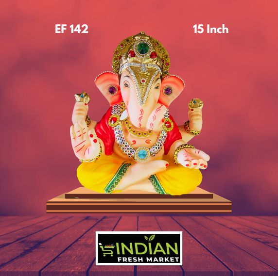 EF 142 - 15 Inch - Eco Friendly Dagdu Ganesha Diamond Work