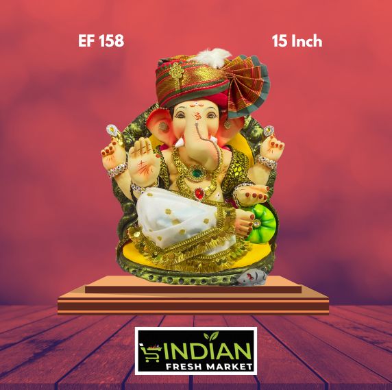 EF 158 - 15 Inch - Eco Friendly Ganesha Cloth + Diamond Work