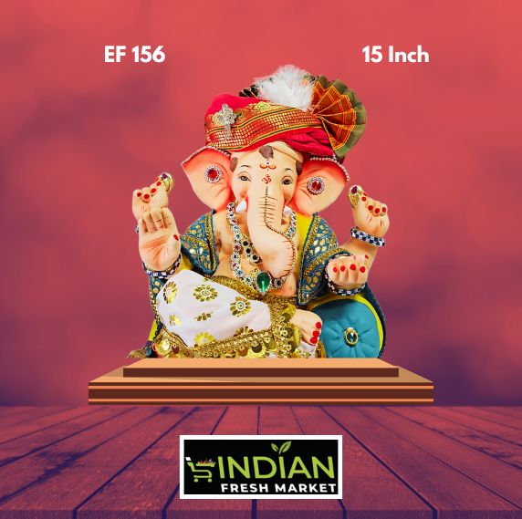 EF 156 - 15 Inch - Eco Friendly Ganesha Cloth + Diamond Work
