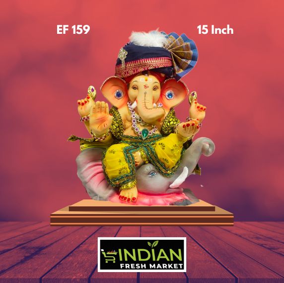 EF 159 - 15 Inch - Eco Friendly Elephant Ganesha Cloth + Diamond Work