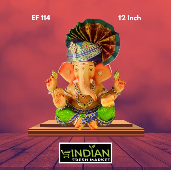 EF 114 - 12 Inch - Eco Friendly Ganesha Cloth + Diamond Work