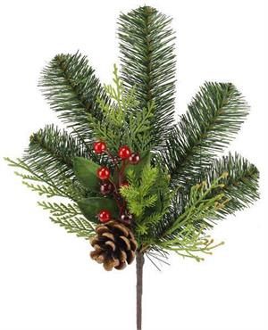 15" Mixed foliage/berry spray