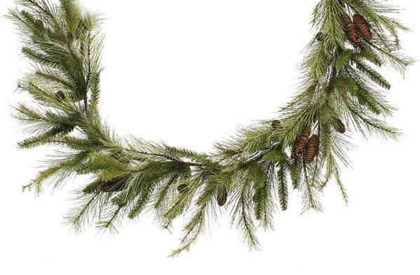 6'L TWO TONE GREEN/NATURAL MIXED GEORGIA PINE GARLAND