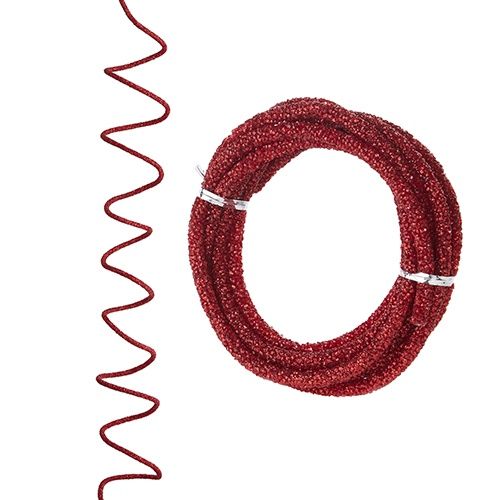 10' Red Glittered Rope Garland