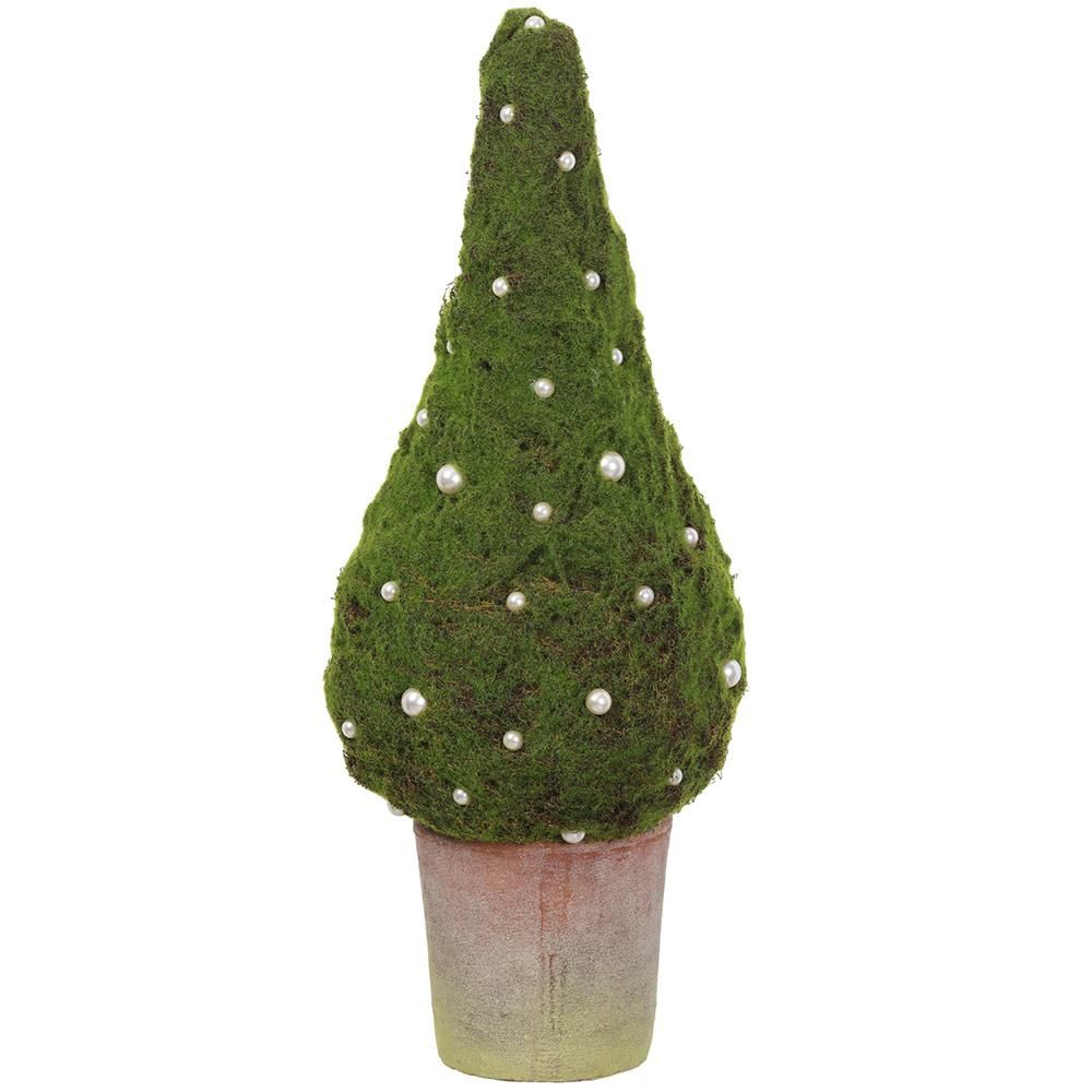 31"Pea Moss Teardrop TopiaryWH
