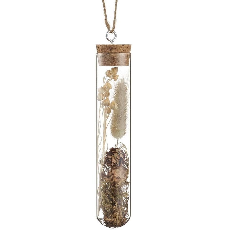 6" glass tube ornament w/cone