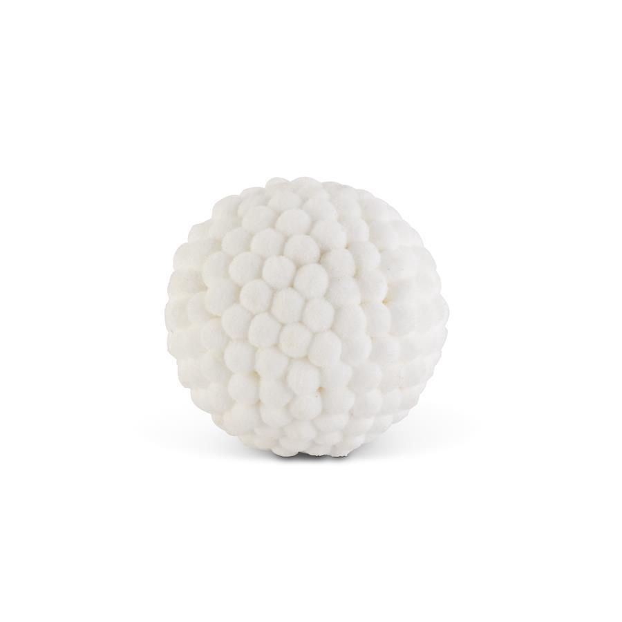 6" White Pom Pom Ornament