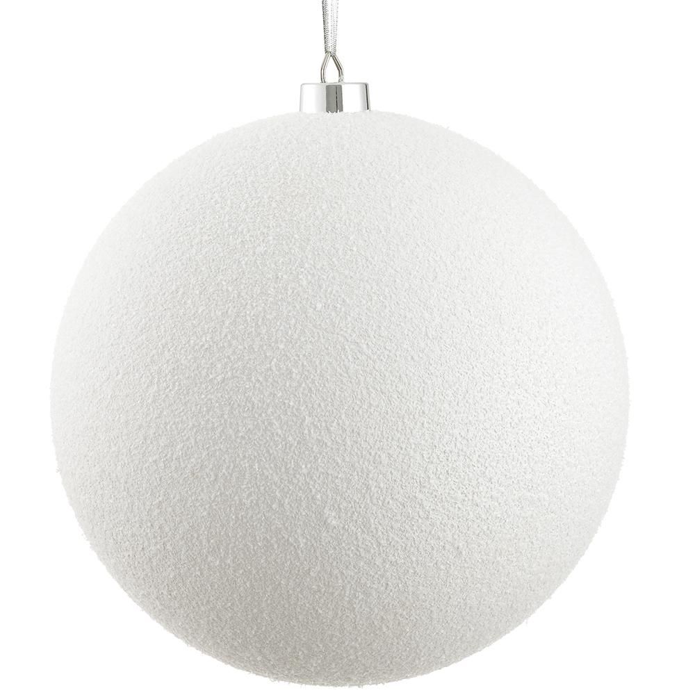 15.5" Snowed Plastic Ball Orna