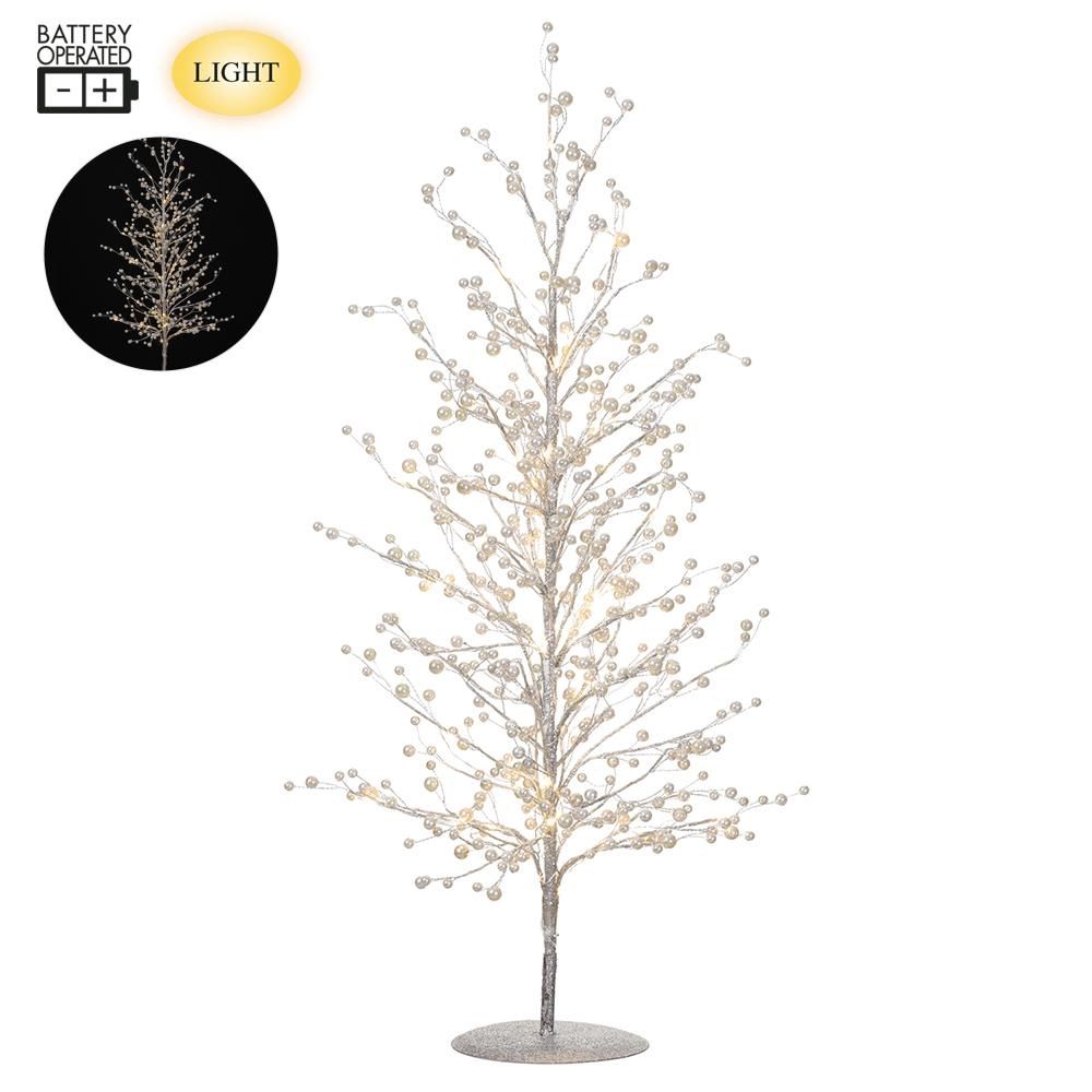 31"B/O Pearl Tree w/Lights