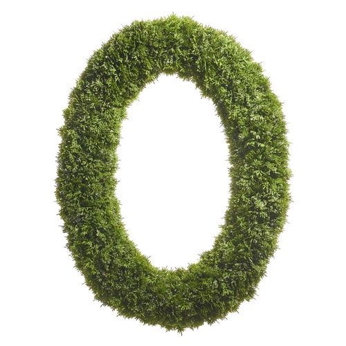 30.5" Iced Oval Cedar Wreath