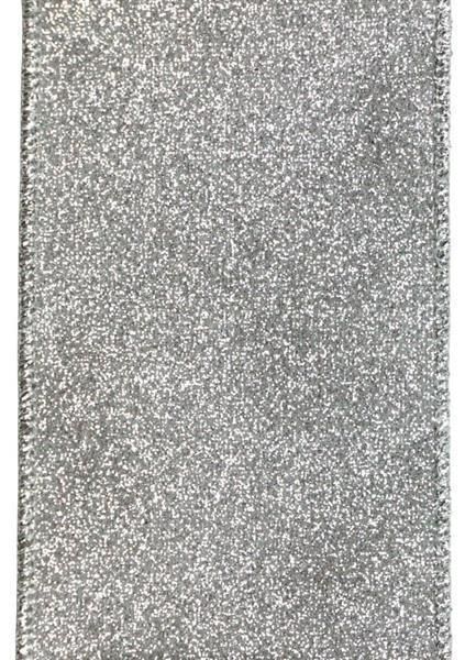2.5"X10YD SHIMMER GLITTER SILVER