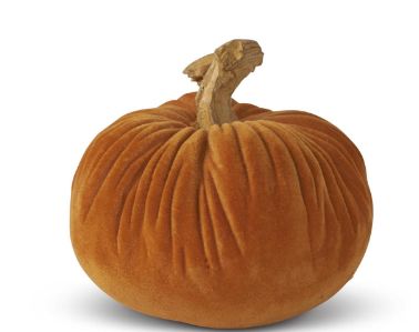 2.75" Resin Orange Velvet Pumpkin