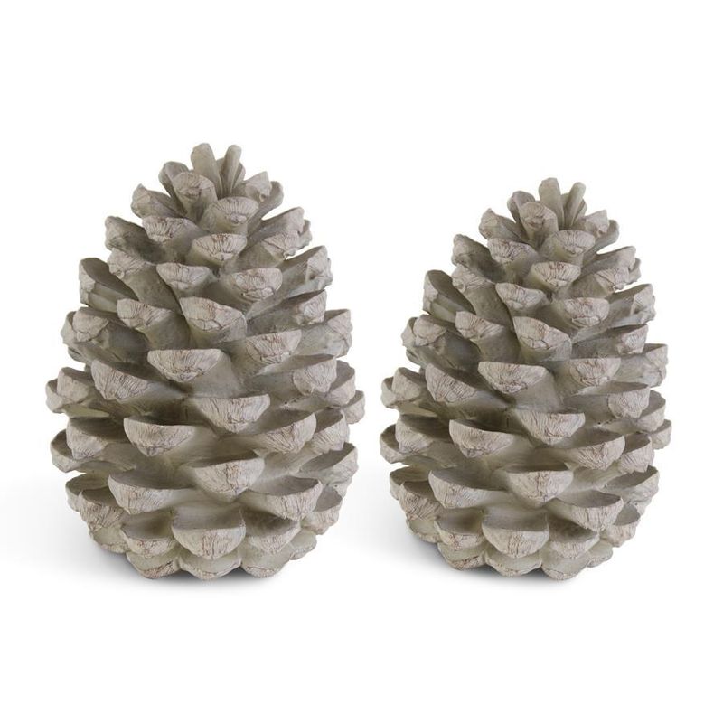 14" Antique Brown Resin Pinecone-Lg