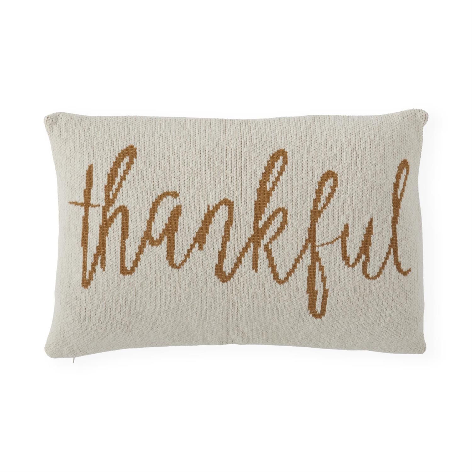 24" Cream Yellow Thanks Pillow