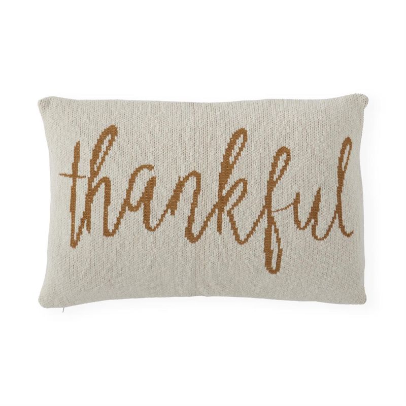 24" Cream Yellow Thanks Pillow