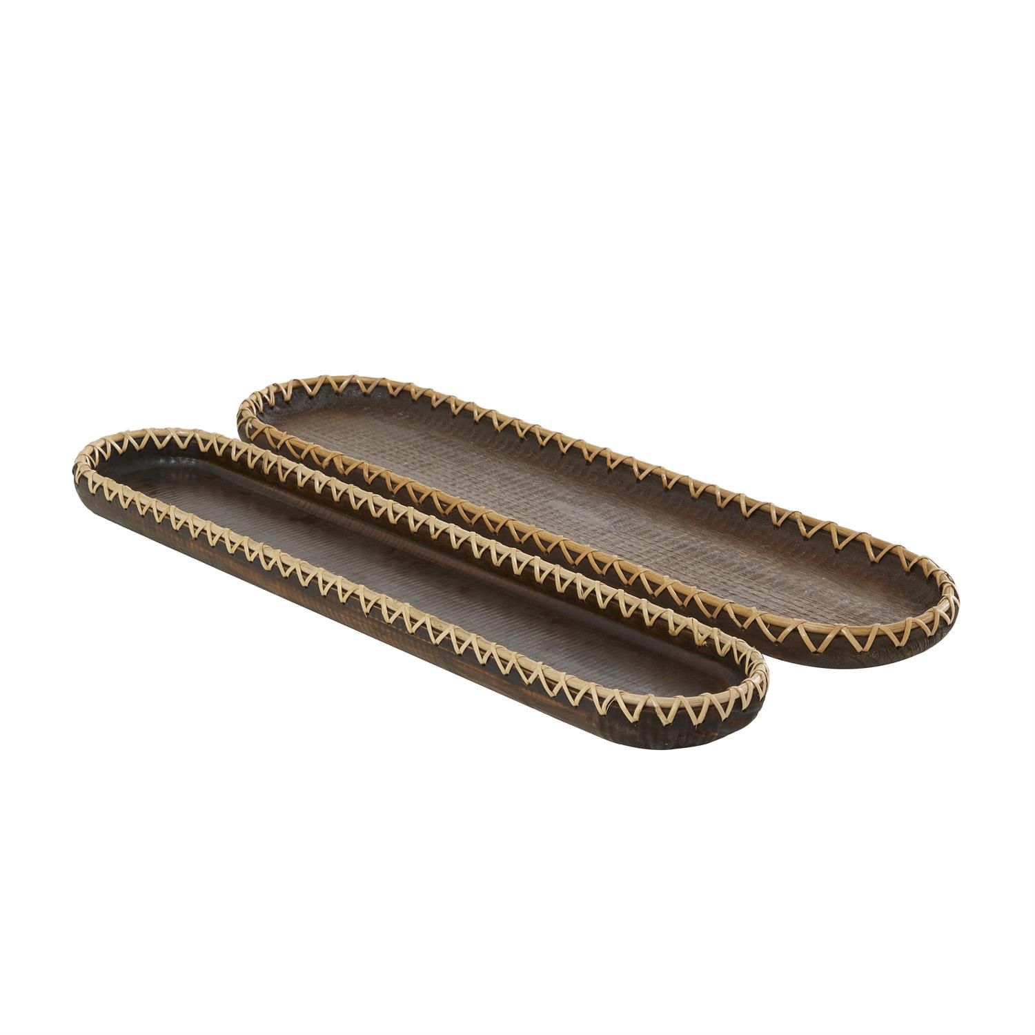 Metal Rattan Tray 27"
