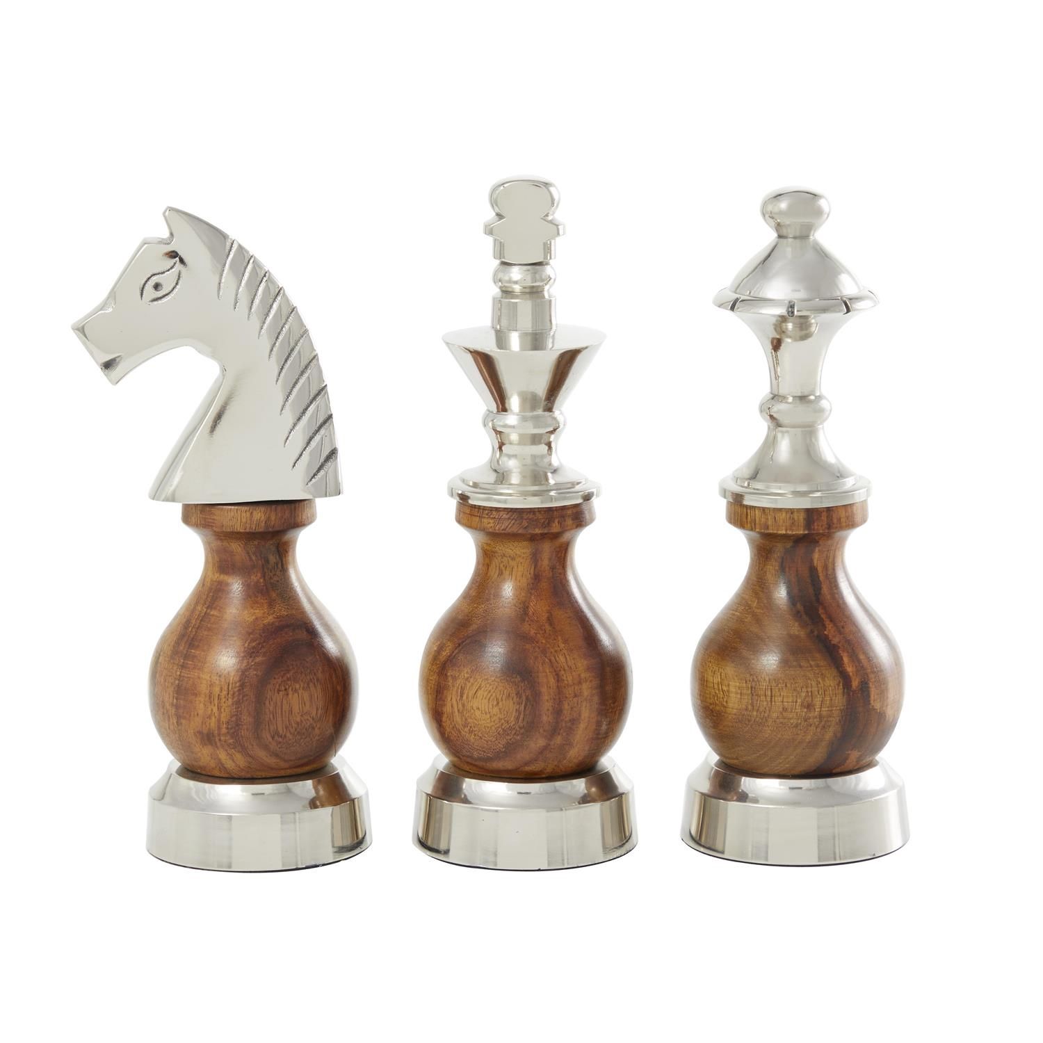 Brown alum chess set