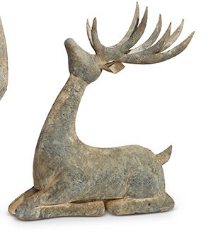 24"Galvanized Deer-Laying Down