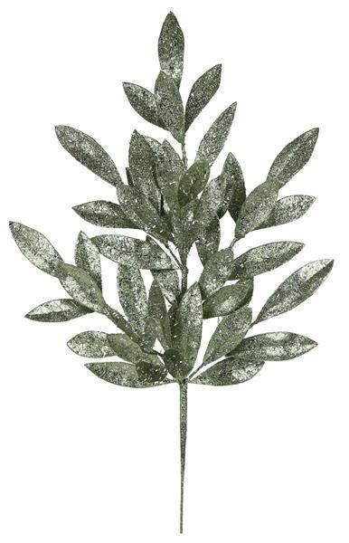 GLITTER BAY LEAF SPRAY DARK SAGE GREEN