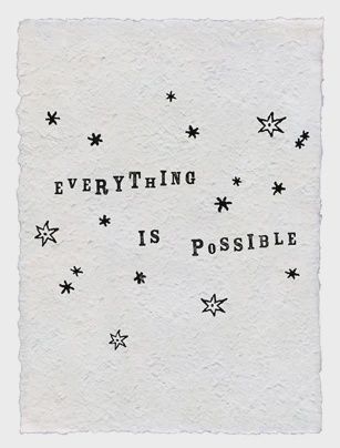 Handmade Paper Print - Everything Is Possible -