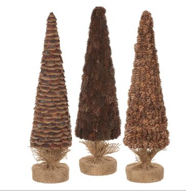 16" pine/pod topiary