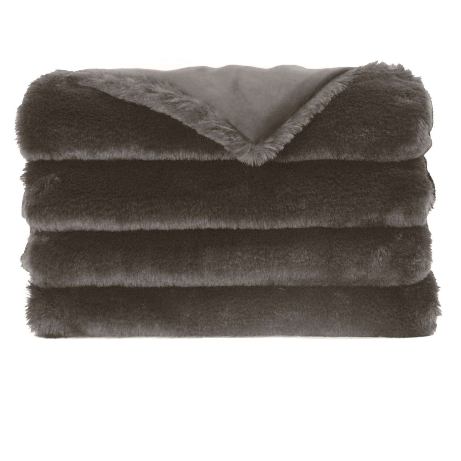 Fur Throw Furocious  Grey Brn