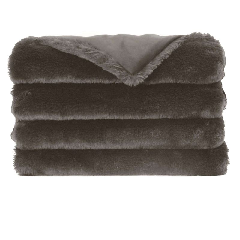 Fur Throw Furocious  Grey Brn