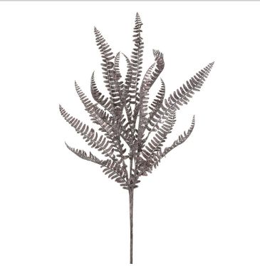22"Glitter Fern Spray Br