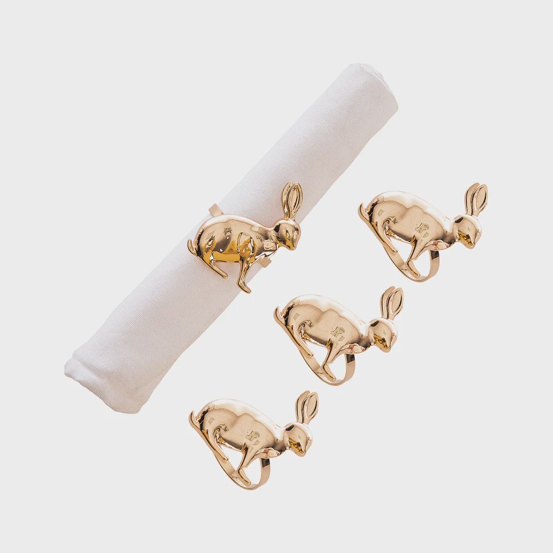 Rose Gold Rabbit Napkin Ring S/4