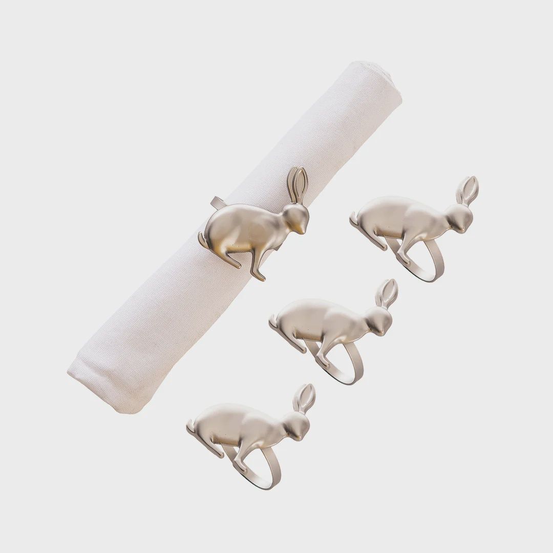 Silver Rabbit Napkin Ring S/4