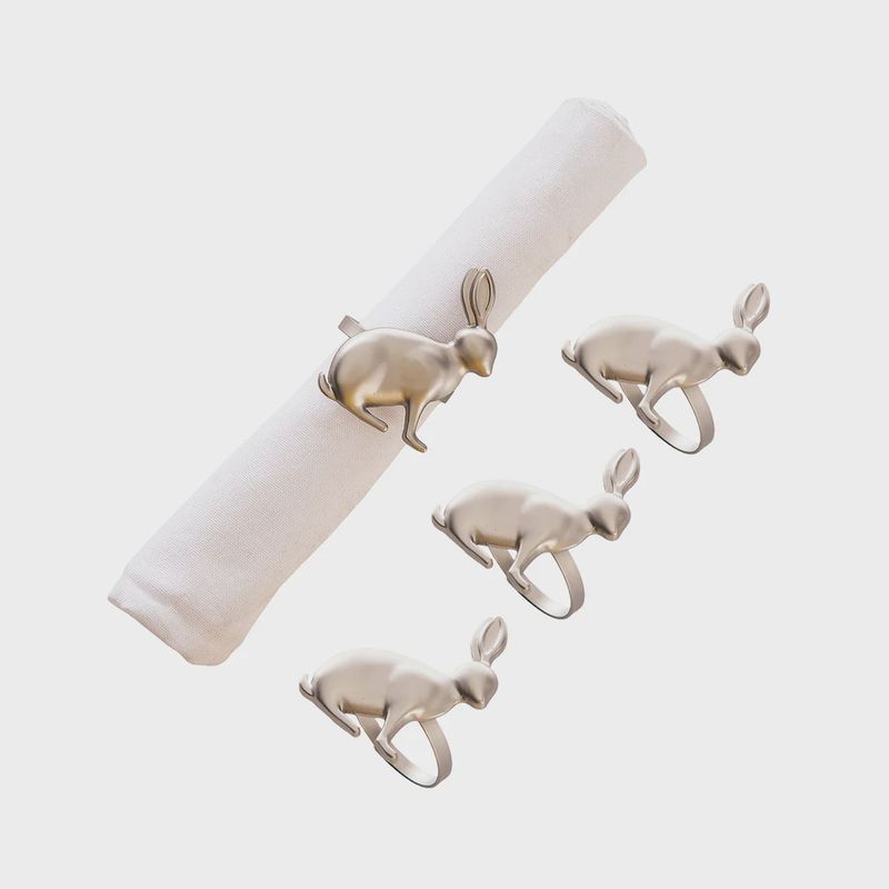 Silver Rabbit Napkin Ring S/4