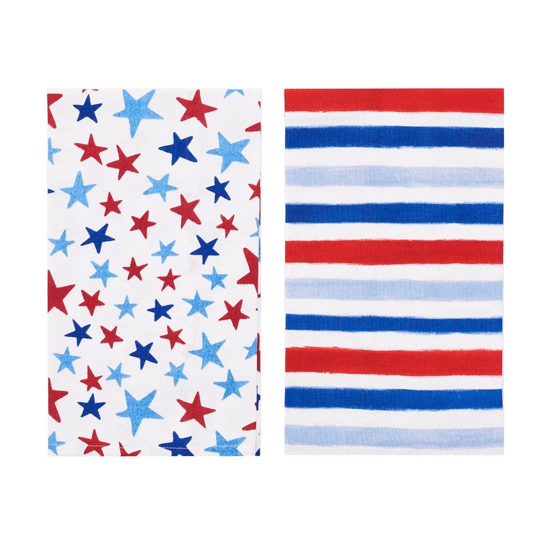 Watercolor Stars &amp; Stripes Towel S/2