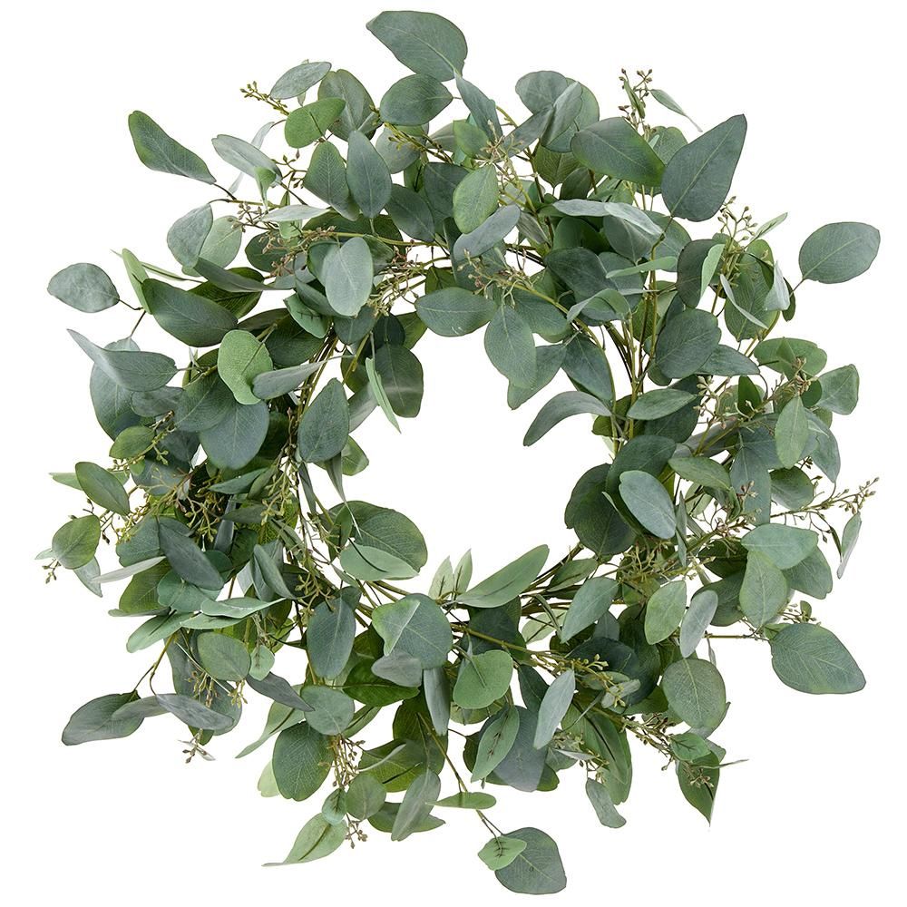 32" Eucalyptus Wreath  Green Gray