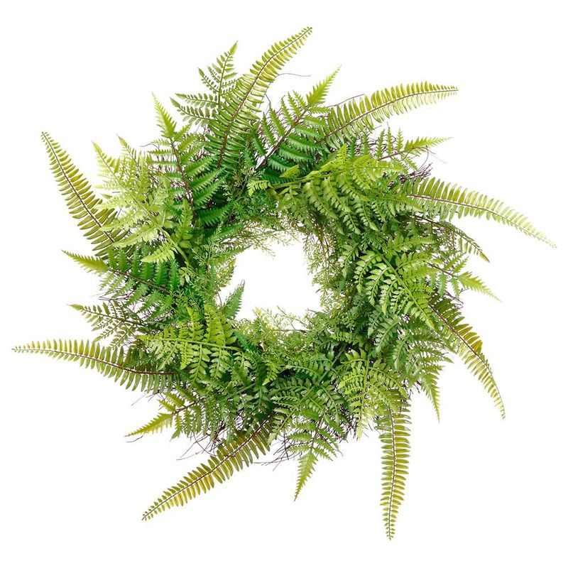 27&quot; Fern Wreath  Green