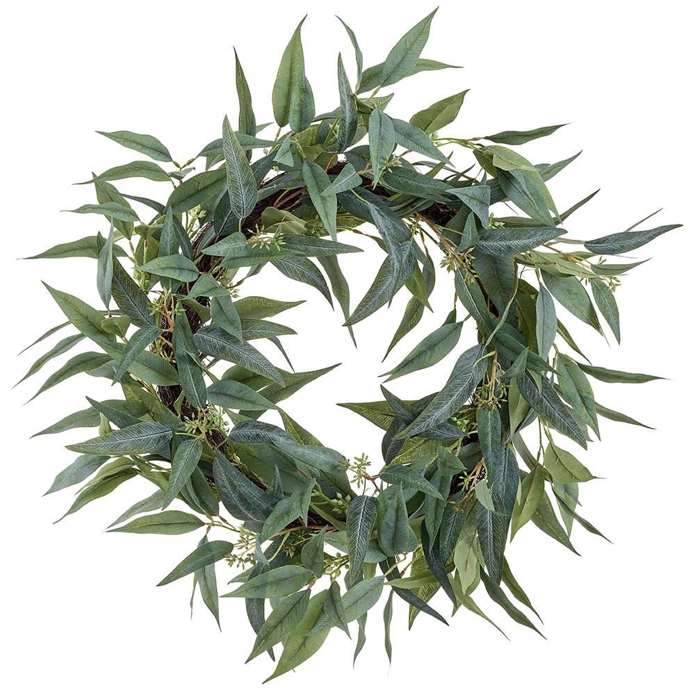 24&quot; Eucalyptus Wreath  Green Gray