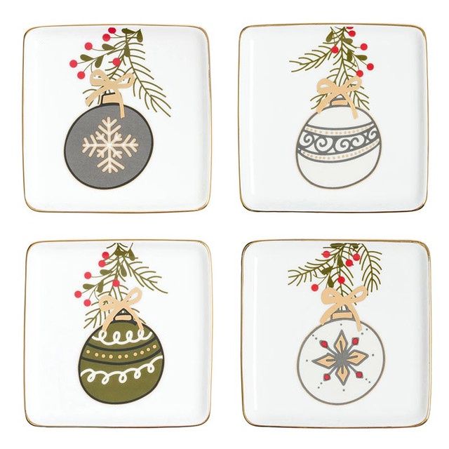 Ceramic Plates Ornaments Set/4