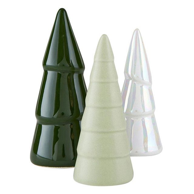 Ceramic Trees Green Set/3
