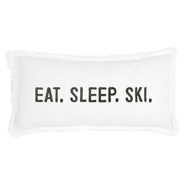 22" Eat Sleep Ski Pillow